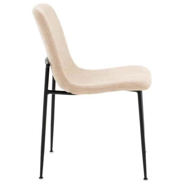 093 000015 2 Gratify pakoworld chair fabric bouclé ecru-leg blackIndoor furniture > Chairs
