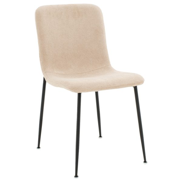 093 000015 Gratify pakoworld chair fabric bouclé ecru-leg blackIndoor furniture > Chairs