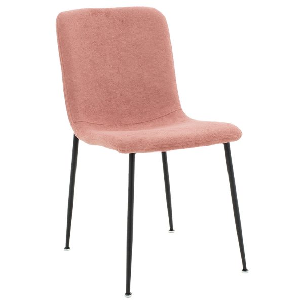 093 000017 Chair Gratify pakoworld fabric boucle rotten apple-black metal legsIndoor furniture > Chairs