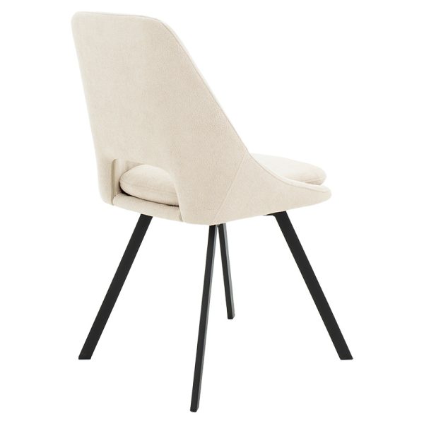 093 000021 2 Initiate pakoworld chair bouclé fabric cream-leg blackIndoor furniture > Chairs