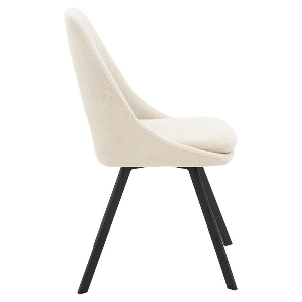 093 000021 3 Initiate pakoworld chair bouclé fabric cream-leg blackIndoor furniture > Chairs
