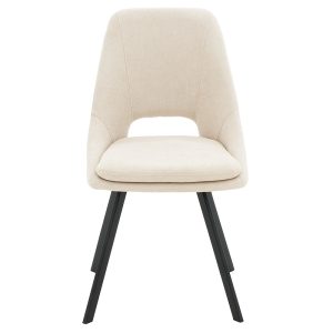 093 000021 4 Initiate pakoworld chair bouclé fabric cream-leg blackIndoor furniture > Chairs
