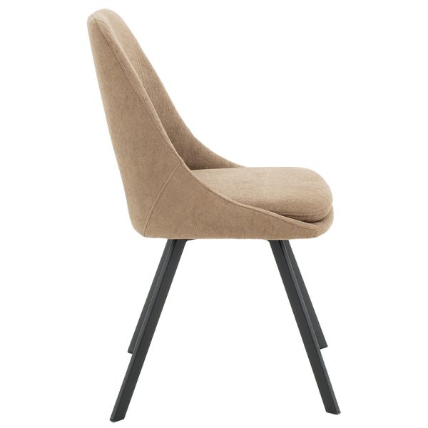 093 000022 2 Initiate pakoworld chair bouclé fabric brown-leg blackIndoor furniture > Chairs