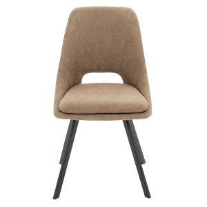093 000022 3 Initiate pakoworld chair bouclé fabric brown-leg blackIndoor furniture > Chairs