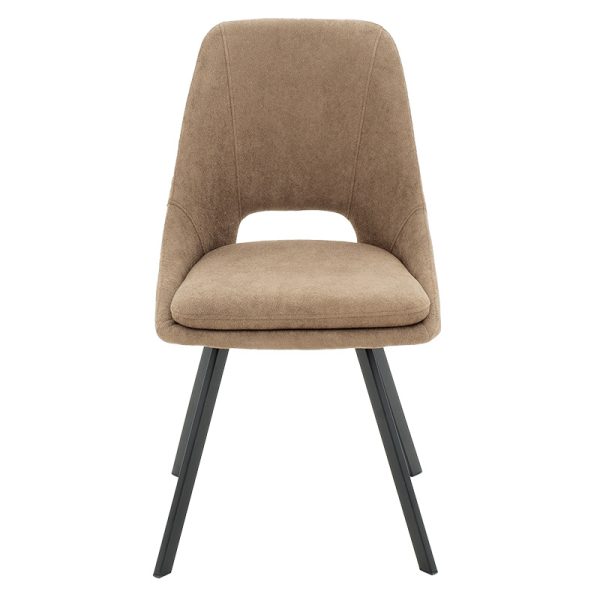 093 000022 3 Initiate pakoworld chair bouclé fabric brown-leg blackIndoor furniture > Chairs