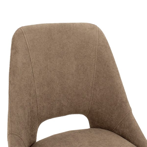 093 000022 4 Initiate pakoworld chair bouclé fabric brown-leg blackIndoor furniture > Chairs