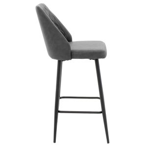 093 000026 2 Bar stool Inflame pakoworld height PU anthracite - metal blackIndoor furniture > Bar stools
