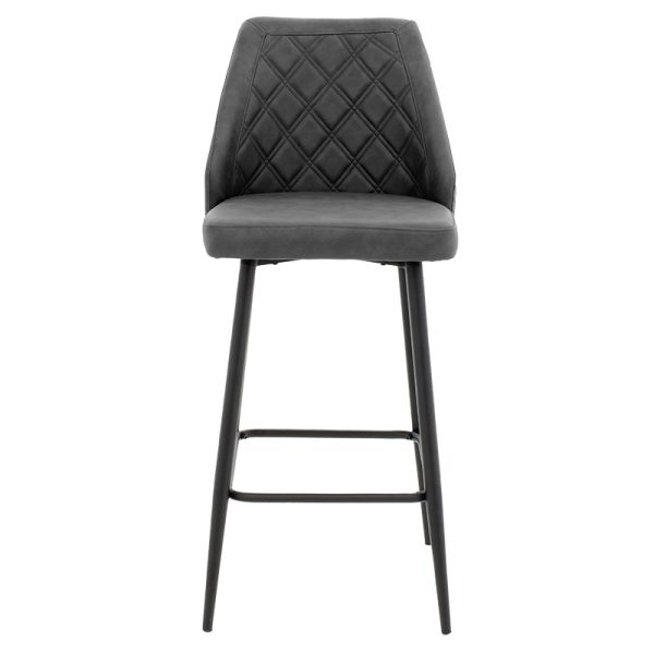 093 000026 3 Bar stool Inflame pakoworld height PU anthracite - metal blackIndoor furniture > Bar stools