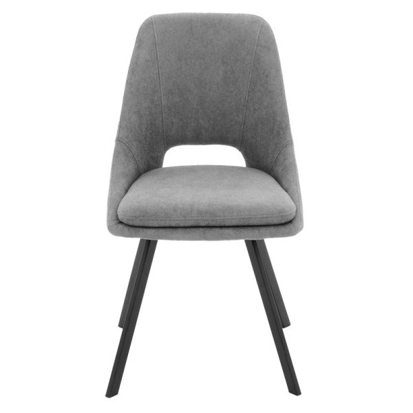 093 000027 3 Chair Initiate pakoworld teddy fabric grey-black metal leg 48x57x85cmIndoor furniture > Chairs