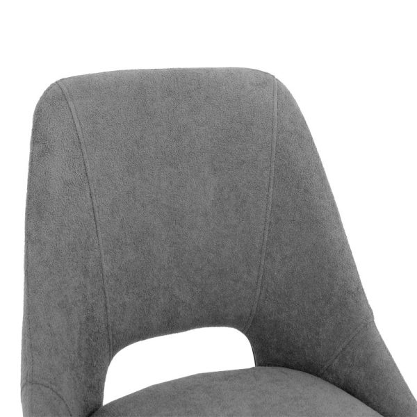 093 000027 4 Chair Initiate pakoworld teddy fabric grey-black metal leg 48x57x85cmIndoor furniture > Chairs