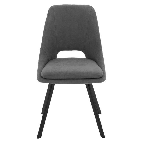 093 000028 3 Chair Initiate pakoworld teddy fabric dark grey-black metal leg 48x57x85cmIndoor furniture > Chairs