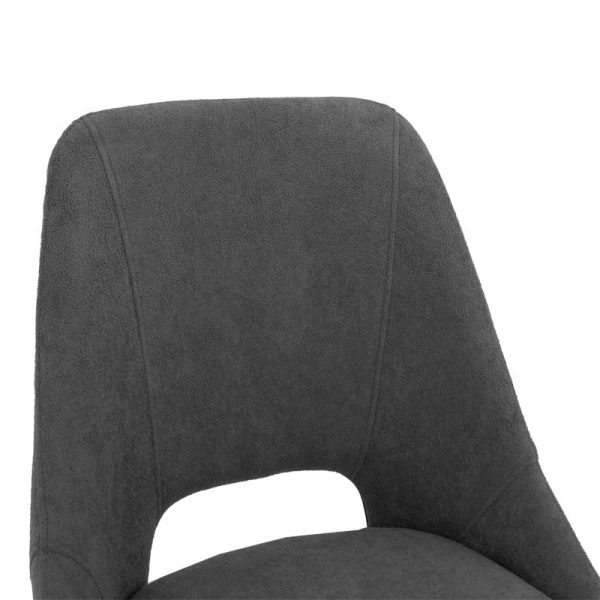 093 000028 4 Chair Initiate pakoworld teddy fabric dark grey-black metal leg 48x57x85cmIndoor furniture > Chairs