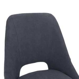 093 000030 4 Bar stool Initiate pakoworld teddy fabric dark grey-black metal leg 48x56x98cmIndoor furniture > Bar stools