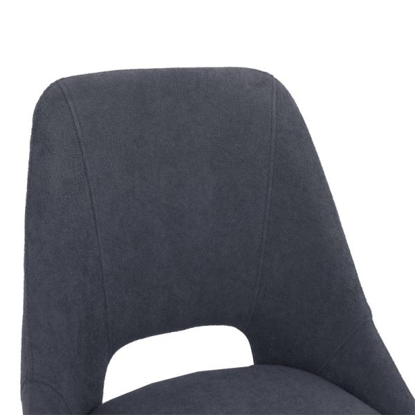 093 000030 4 Bar stool Initiate pakoworld teddy fabric dark grey-black metal leg 48x56x98cmIndoor furniture > Bar stools