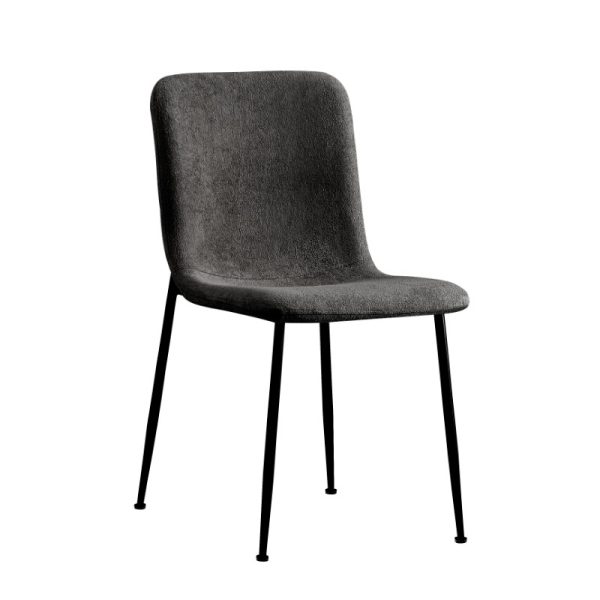 093 000032 Gratify pakoworld chair anthracite bouclé fabric-leg black metal 43x56x83cmIndoor furniture > Chairs