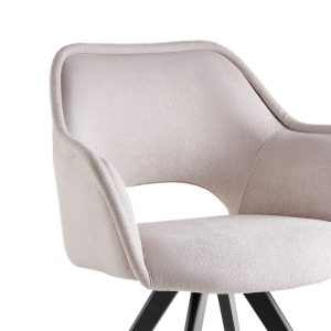 093 000035 4 Rotating armchair Soreyia pakoworld beige fabric-black metal leg 63x59x83cmIndoor furniture > Armchairs
