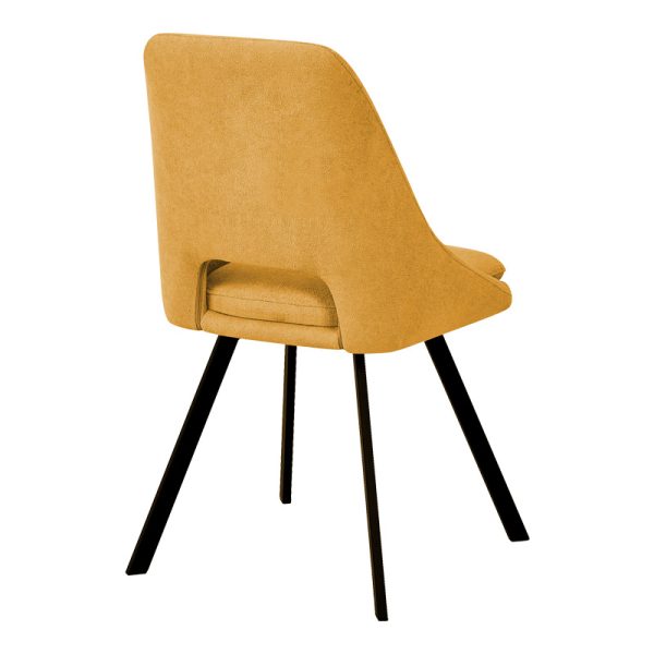 093 000038 2 Chair Initiate pakoworld teddy fabric mustard yellow-black metal leg 48x57x85cmIndoor furniture > Chairs