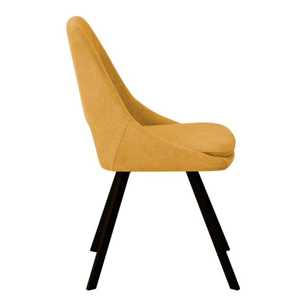 093 000038 3 Chair Initiate pakoworld teddy fabric mustard yellow-black metal leg 48x57x85cmIndoor furniture > Chairs