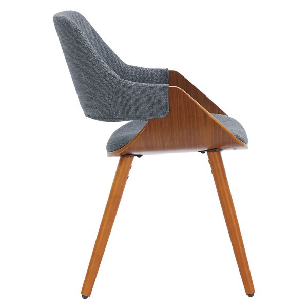 106 000022 2 Armchair Allegra pakoworld gray fabric-walnut legsIndoor furniture > Armchairs