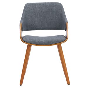106 000022 3 Armchair Allegra pakoworld gray fabric-walnut legsIndoor furniture > Armchairs