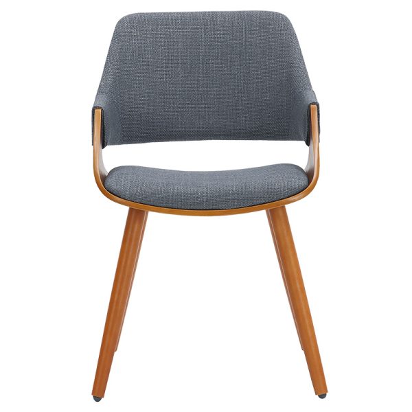 106 000022 3 Armchair Allegra pakoworld gray fabric-walnut legsIndoor furniture > Armchairs