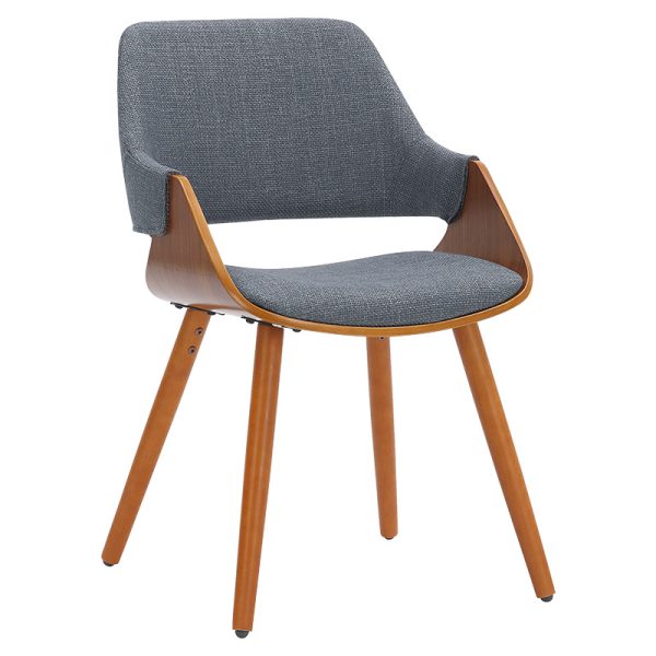 106 000022 Armchair Allegra pakoworld gray fabric-walnut legsIndoor furniture > Armchairs