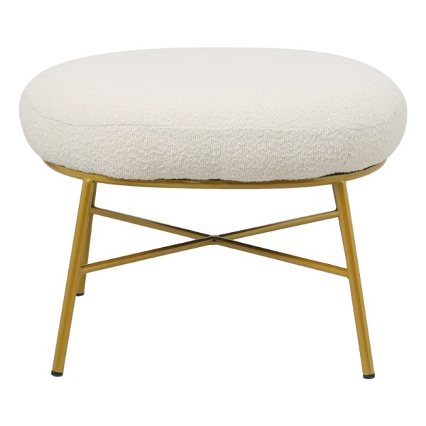 110 000063 2 Stool Susanna pakoworld boucle cream-golden metal leg 56x47x40cmSPRING OFFERS