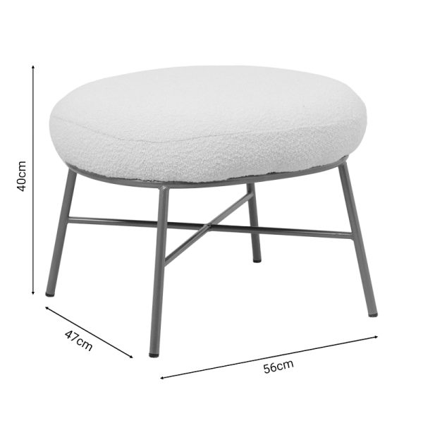 110 000063 3 Stool Susanna pakoworld boucle cream-golden metal leg 56x47x40cmSPRING OFFERS