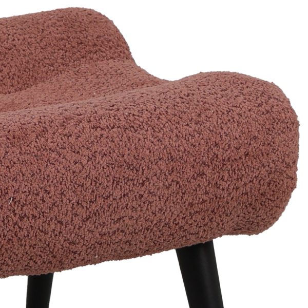 110 000083 2 Silla pakoworld stool - footstool boucle fabric in dusty pink color 68x58x40cmIndoor furniture > Stools