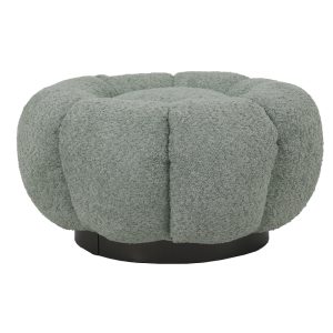 110 000088 3 Nester pakoworld stool boucle fabric in light green color D60x31cmIndoor furniture > Living room armchairs