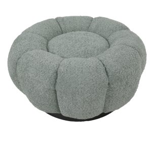 110 000088 4 Nester pakoworld stool boucle fabric in light green color D60x31cmIndoor furniture > Living room armchairs