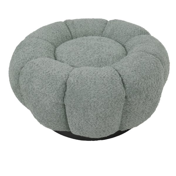 110 000088 4 Nester pakoworld stool boucle fabric in light green color D60x31cmIndoor furniture > Living room armchairs