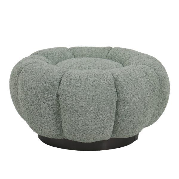 110 000088 Nester pakoworld stool boucle fabric in light green color D60x31cmIndoor furniture > Living room armchairs