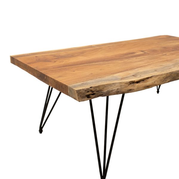 113 000001 3 Coffee table Rich pakoworld solid wood 4cm natural-leg black 130x69x46cmBOHO CHIC > Coffee Tables