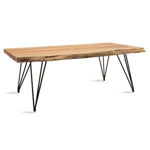 113 000001 Coffee table Rich pakoworld solid wood 4cm natural-leg black 130x69x46cmBOHO CHIC > Coffee Tables