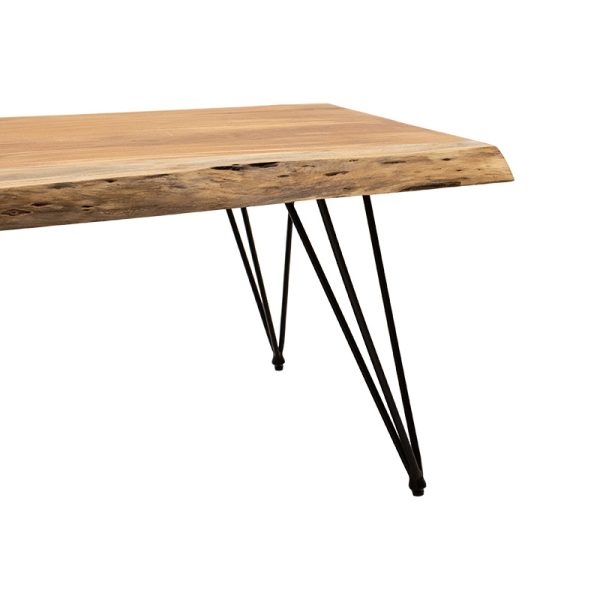 113 000001 4 Coffee table Rich pakoworld solid wood 4cm natural-leg black 130x69x46cmBOHO CHIC > Coffee Tables