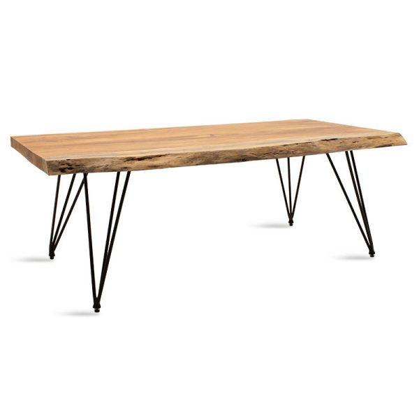 113 000001 Coffee table Rich pakoworld solid wood 4cm natural-leg black 130x69x46cmBOHO CHIC > Coffee Tables