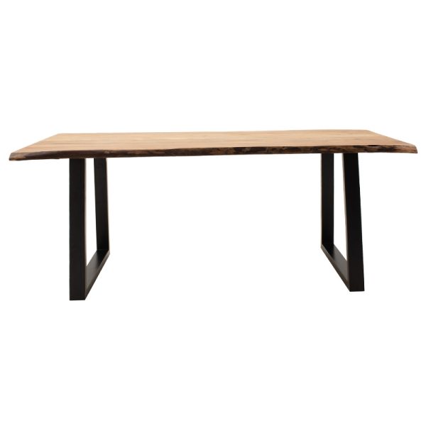 113 000005 2 Dining table Miles pakoworld solid wood 4cm natural-foot black 200x96x79cmBOHO CHIC > Dining Tables