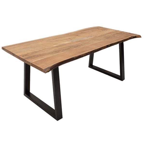 113 000005 3 Dining table Miles pakoworld solid wood 4cm natural-foot black 200x96x79cmBOHO CHIC > Dining Tables