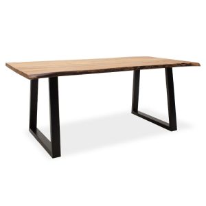 113 000005 Dining table Miles pakoworld solid wood 4cm natural-foot black 200x96x79cmBOHO CHIC > Dining Tables