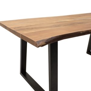 113 000005 4 Dining table Miles pakoworld solid wood 4cm natural-foot black 200x96x79cmBOHO CHIC > Dining Tables