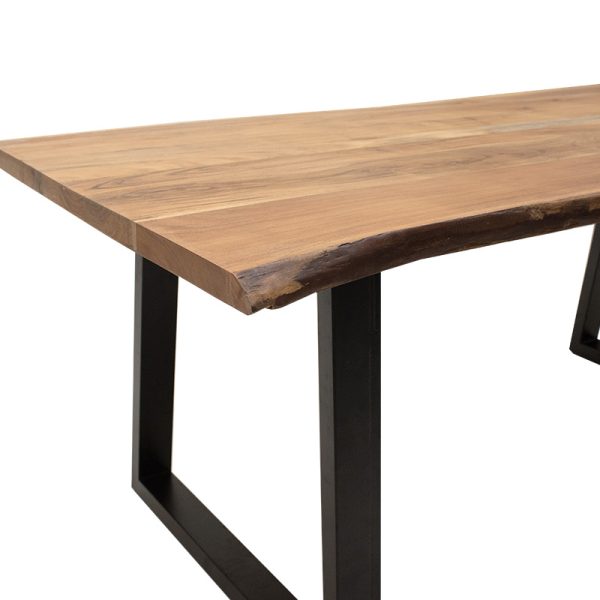 113 000005 4 Dining table Miles pakoworld solid wood 4cm natural-foot black 200x96x79cmBOHO CHIC > Dining Tables