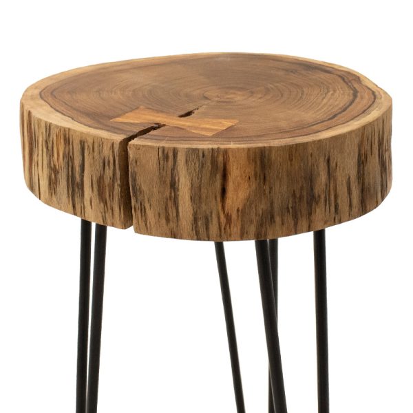 113 000010 4 Side table Tripp pakoworld solid wood table 6.5-7cm walnut-legs black 32x30x47cmBOHO CHIC > Other Furnishings