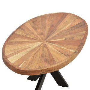113 000034 3 Table oval Fardy pakoworld solid acacia wood natural-black 120x60x45cmBOHO CHIC > Coffee Tables