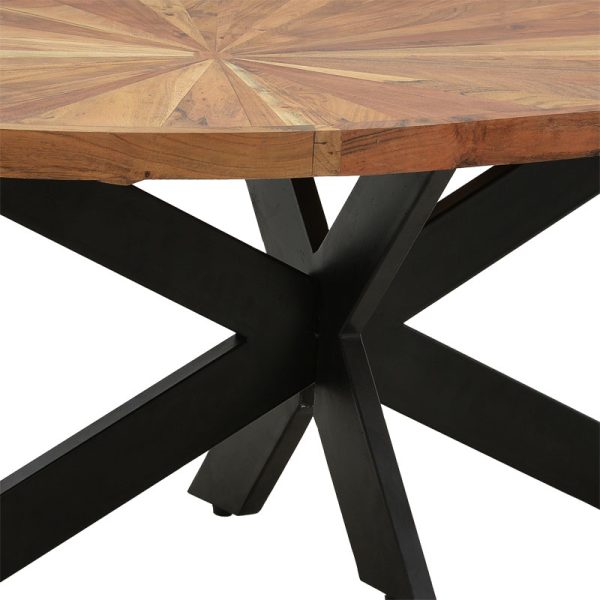 113 000034 4 Table oval Fardy pakoworld solid acacia wood natural-black 120x60x45cmBOHO CHIC > Coffee Tables