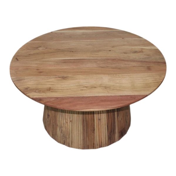 113 000047 2 Canicule I pakoworld table, solid acacia wood in natural shade, Φ80x40cmIndoor furniture > Coffee tables