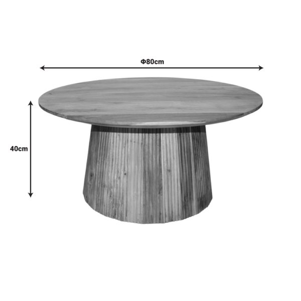 113 000047 4 Canicule I pakoworld table, solid acacia wood in natural shade, Φ80x40cmIndoor furniture > Coffee tables