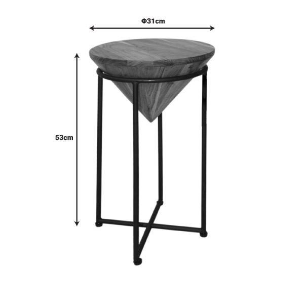 113 000049 2 Side table Miles I pakoworld solid acacia wood in natural shade Φ31x53cmIndoor furniture > Coffee tables