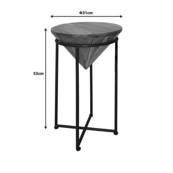113 000049 3 Side table Miles I pakoworld solid acacia wood in natural shade Φ31x53cmIndoor furniture > Coffee tables