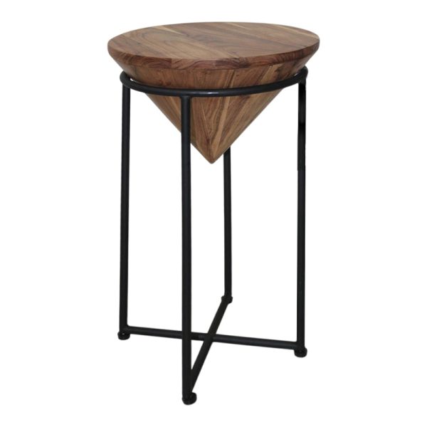 113 000049 Side table Miles I pakoworld solid acacia wood in natural shade Φ31x53cmIndoor furniture > Coffee tables